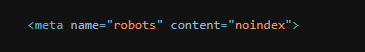 Código de la etiqueta meta noindex en el head del HTML